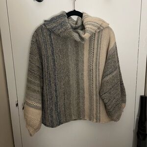 Fate Multicolor Striped Cowl Neck Sweater Size S